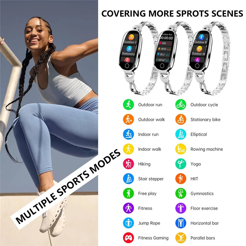 F81 Women's Bangle Watch Smart Watch Bluetooth-compatible Call Sleeping Monitor Sports Tracker - Silver - 5