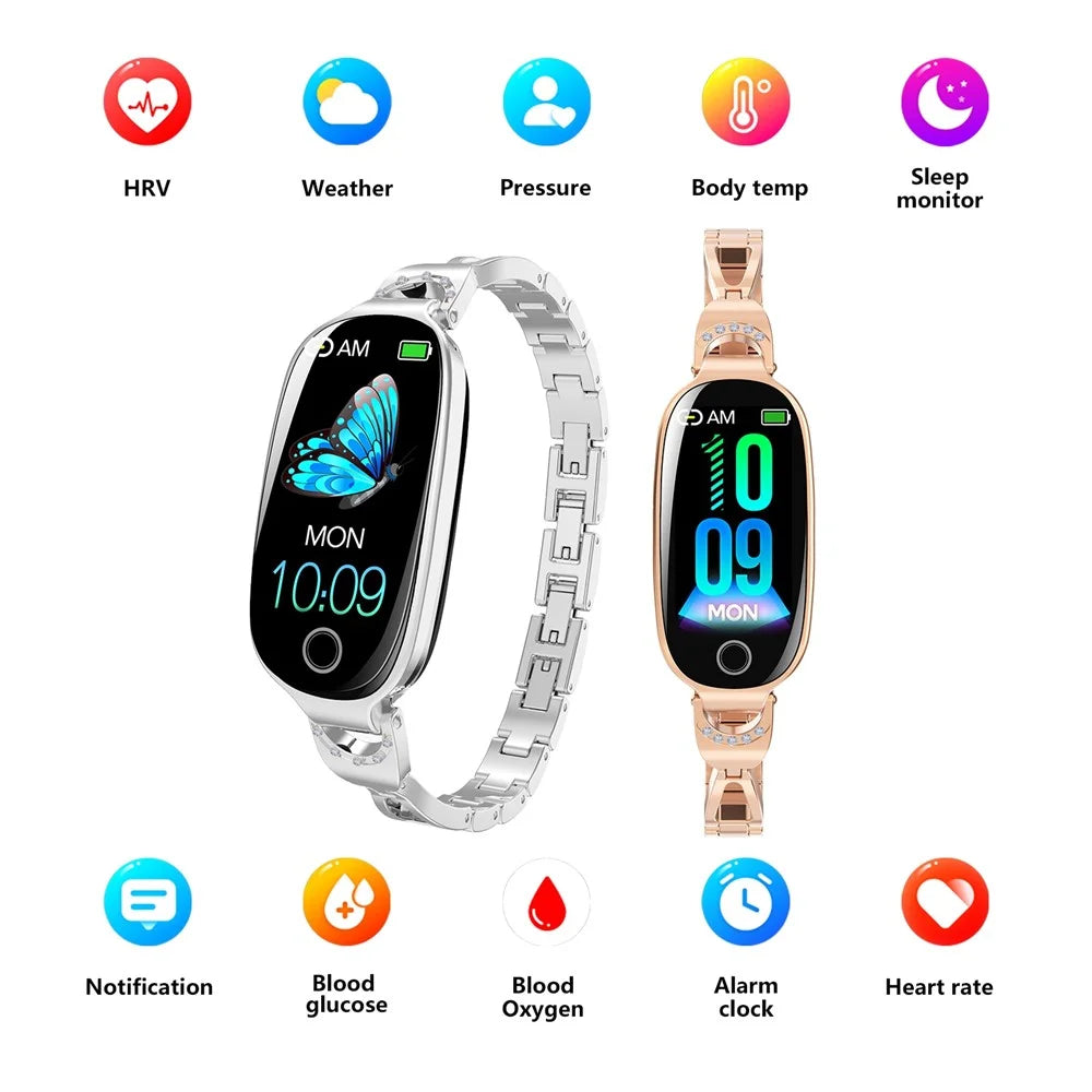 F81 Women's Bangle Watch Smart Watch Bluetooth-compatible Call Sleeping Monitor Sports Tracker - Silver - 6