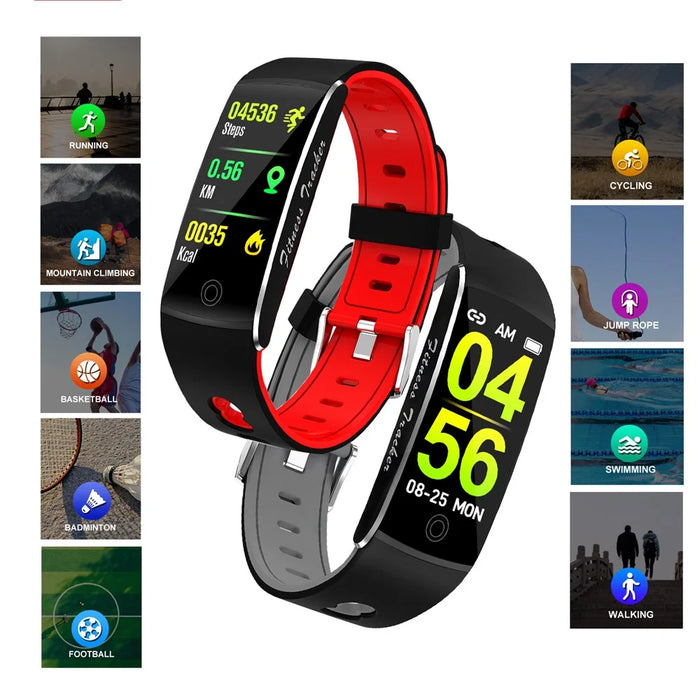 F10TA Smart Watch Heart Rate / Body Temperature Monitoring Wrist Bracelet Fitness Tracker - Red - 4