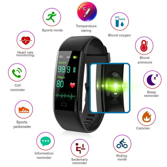 F07T Heart Rate Monitoring Smart Watch Waterproof Wrist Bracelet Fitness Tracker - Black - 5