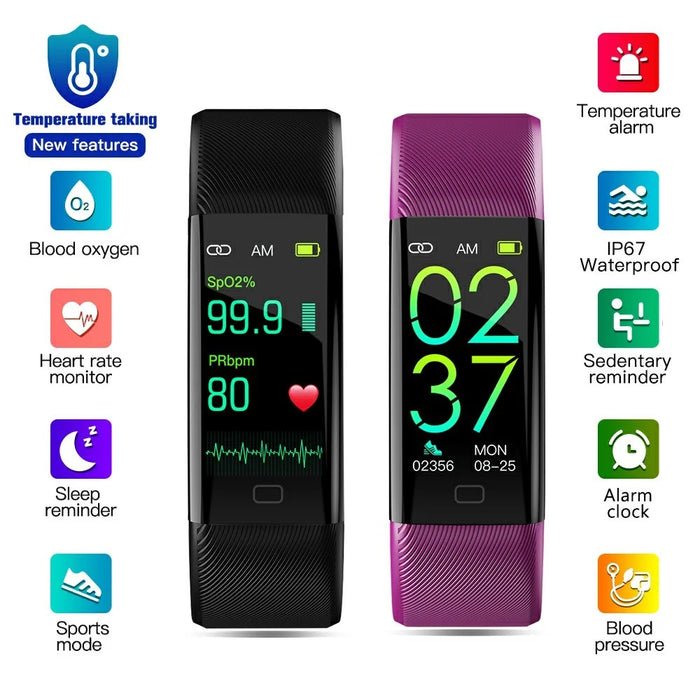 F07T Heart Rate Monitoring Smart Watch Waterproof Wrist Bracelet Fitness Tracker - Black - 7