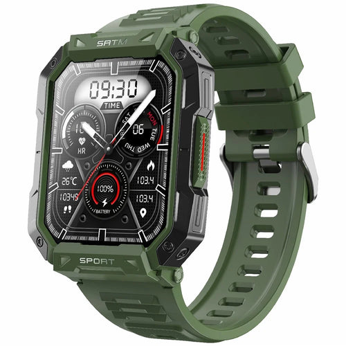 F307 Waterproof Rugged Smart Watch Bluetooth-compatible Call 2.1 inch Screen Sports Tracker Blood Sugar Monitor - Green - 1