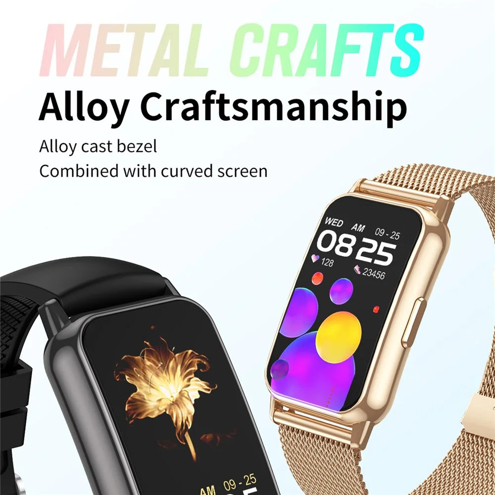 CY22 Silicone Strap 1.47-inch Curved Screen Smart Watch Sleep Health Monitoring Metal Case Smart Bracelet - Gold - 5