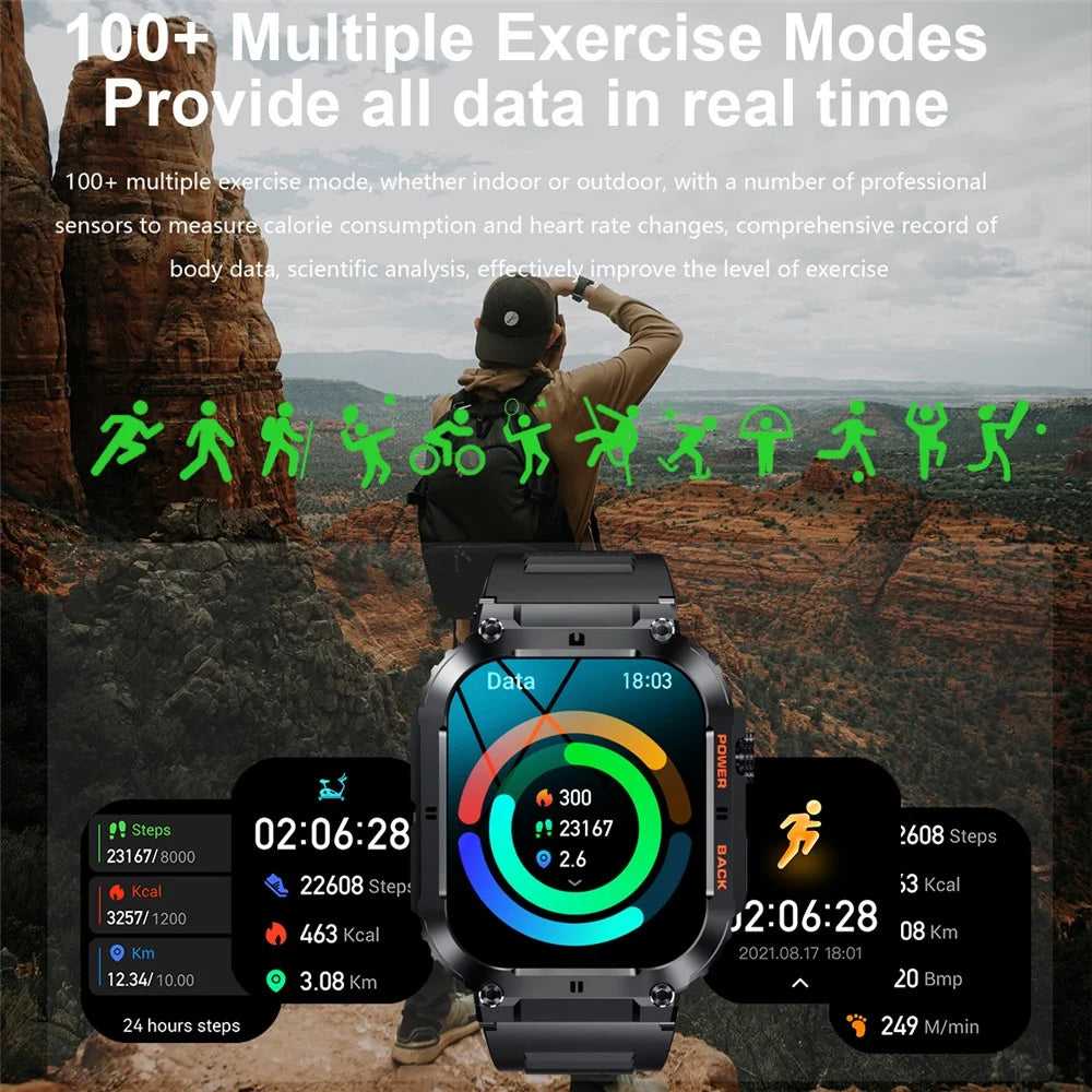 K57 Pro 1.96-inch Bluetooth-compatible Call Smart Watch Health Monitoring Outdoor Sports Smart Bracelet - Black - 6