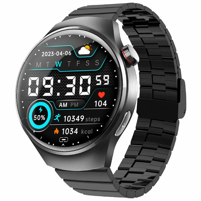 F600 Sports Smart Watch Heart Rate Monitor Fitness Tracker with Bamboo Joint Shaped Steel Strap - 1