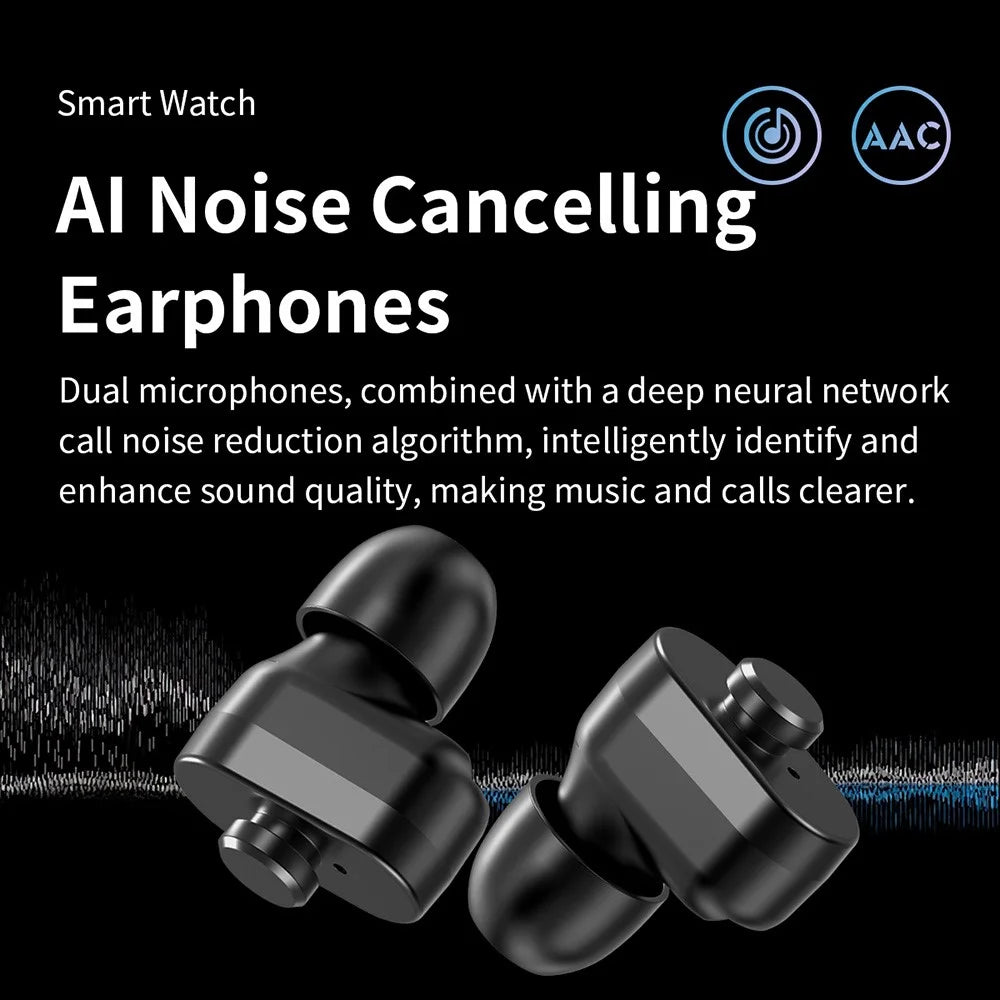 LC19 2-in-1 Bluetooth-compatible Calling TWS Earphones 1.53-inch Smart Watch Health Monitoring Sports Watch - Black - 6