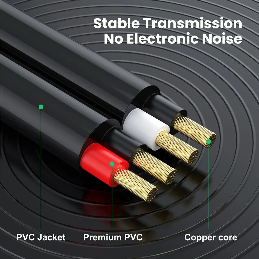 5m Dual 1 / 4 inch TS to Dual RCA Stereo Audio Cable 2x 6.35mm TS to RCA Male Adapter Wire - 4