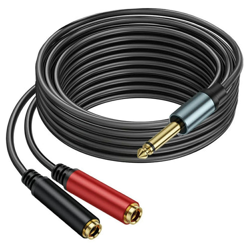5m 1 / 4 Inch TS Mono Splitter Y Cable 6.35mm Mono Male Plug to Dual 1 / 4 Inch 6.35mm Female Jack Wire - 1