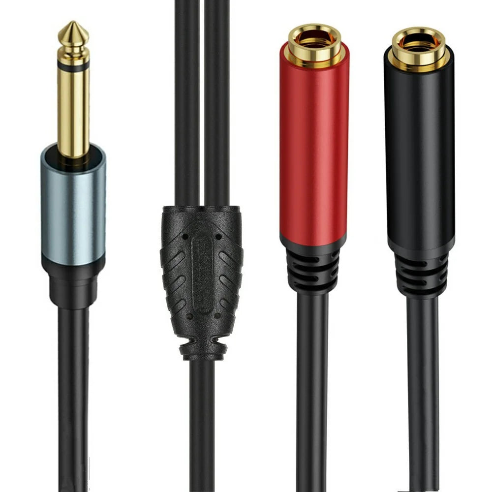 5m 1 / 4 Inch TS Mono Splitter Y Cable 6.35mm Mono Male Plug to Dual 1 / 4 Inch 6.35mm Female Jack Wire - 2
