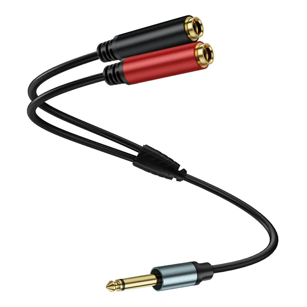 2m 1 / 4 Inch TS Mono Splitter Y Cable 6.35mm Mono Male Plug to Dual 1 / 4 Inch 6.35mm Female Jack Wire - 3