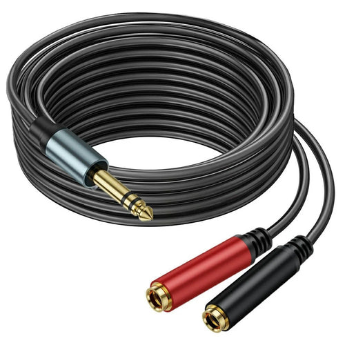5m 1 / 4 Inch TRS Stereo Splitter Y Cable 6.35mm Stereo Male Plug to Dual 6.35mm Female Jack Wire - 1