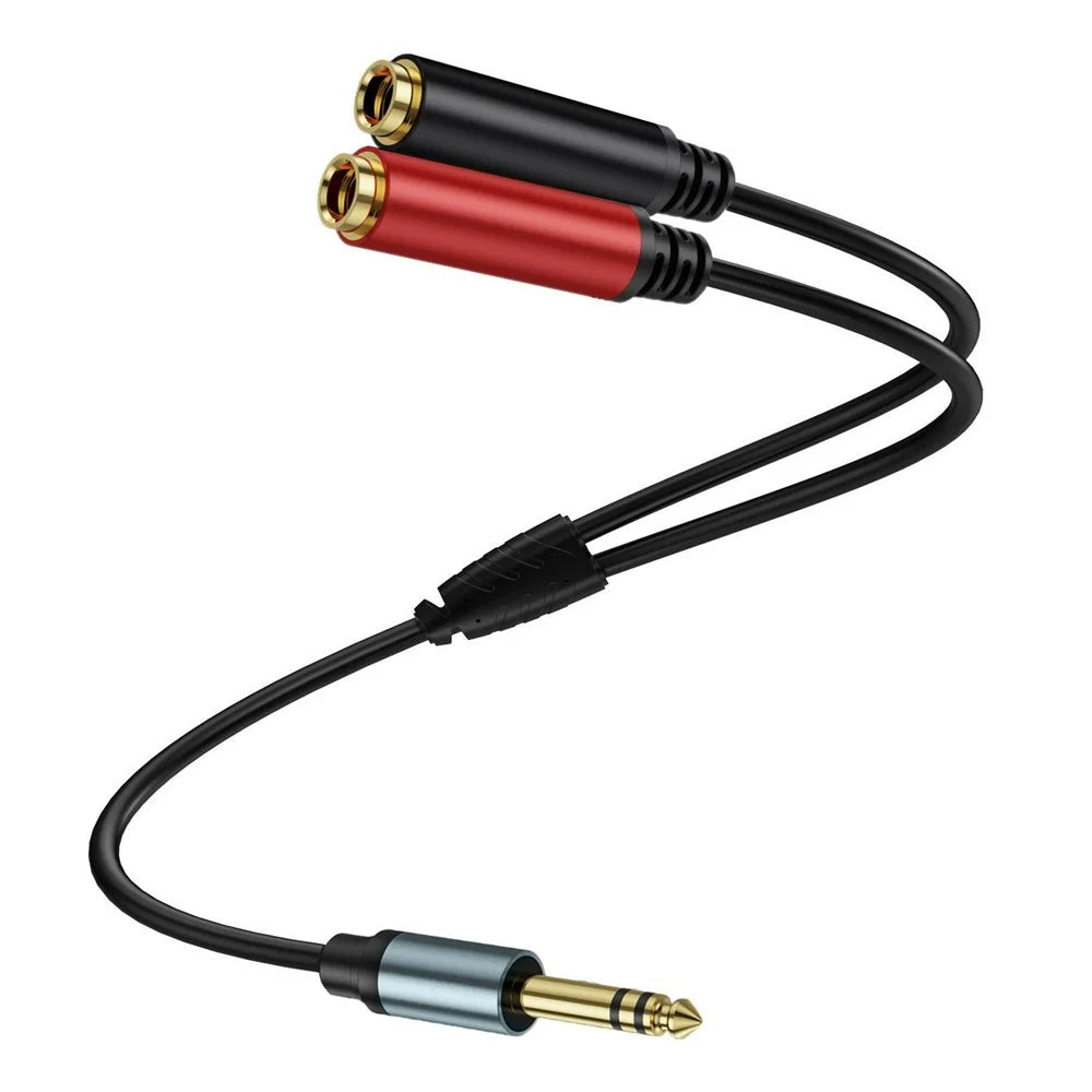 1m 1 / 4 Inch TRS Stereo Splitter Y Cable 6.35mm Stereo Male Plug to Dual 6.35mm Female Jack Wire - 3