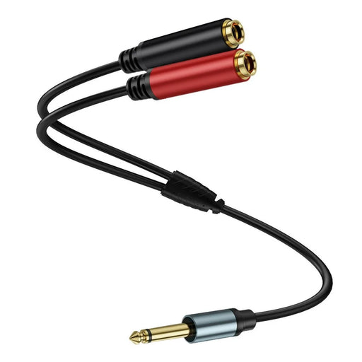 0.3m 1  /  4 Inch TS Mono Splitter Y Cable 6.35mm Mono Male Plug to Dual 1  /  4 Inch 6.35mm Female Jack Wire - 2