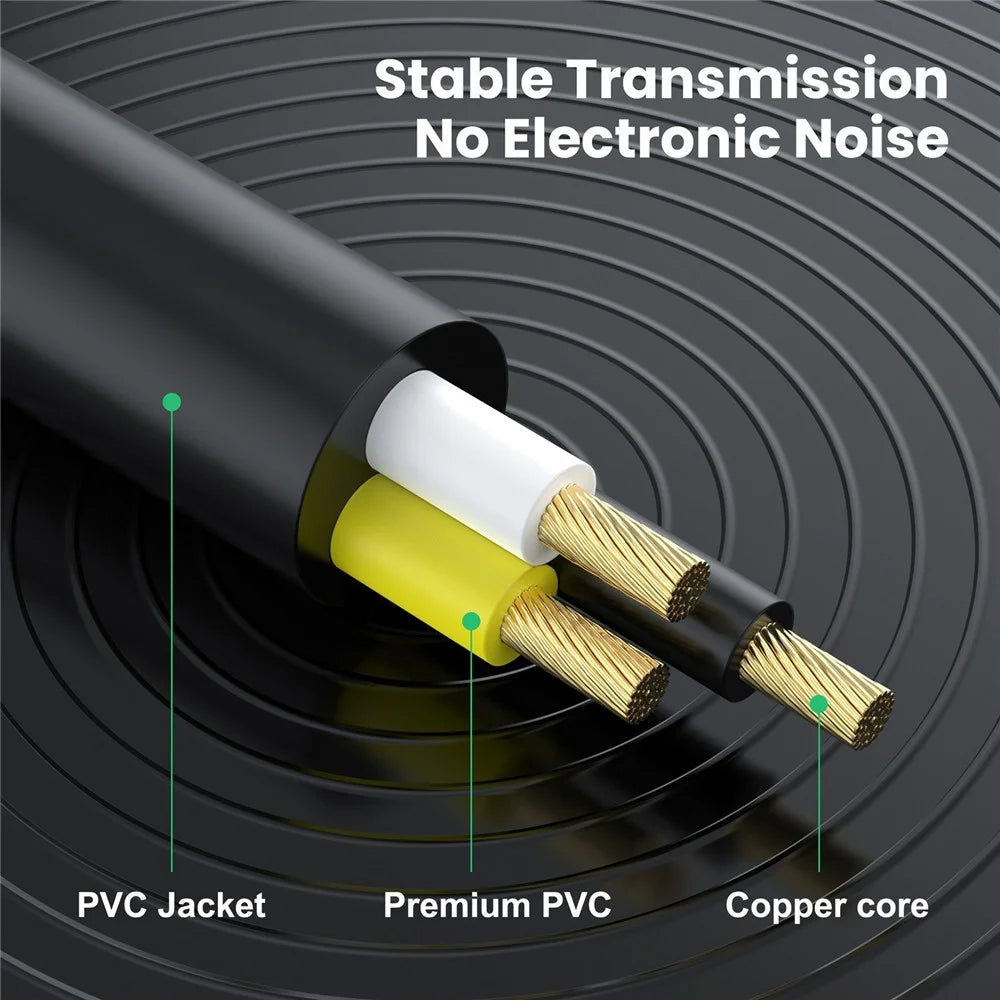 3m 6.35mm TRS Stereo Female to Dual 6.35mm Male TS Mono Jack Audio Speaker Splitter Cable - 5