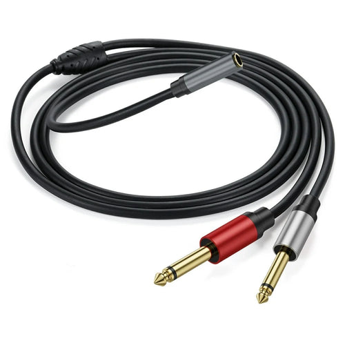 1m 6.35mm Stereo Female TRS to Dual 1 / 4 Inch Male Mono Y Splitter Breakout Cable Patch Cord - 1
