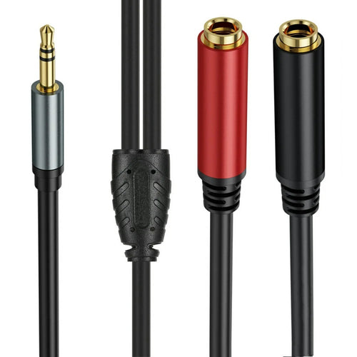 1m 3.5mm Male Stereo TRS to Two 6.35mm 1 / 4 Inch TS Female Stereo Breakout Cable Y Splitter Cable - 1