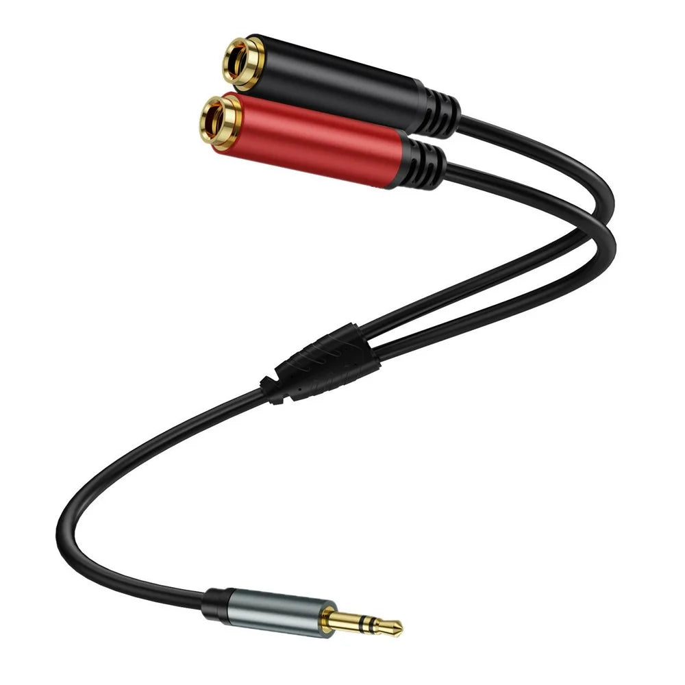 2m 3.5mm Male Stereo TRS to Two 6.35mm 1 / 4 Inch TS Female Stereo Breakout Cable Y Splitter Cable - 3