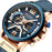 CURREN Men's Watch Sports Watch Waterproof Wristwatch Casual Leather Strap Watch - Blue - 2