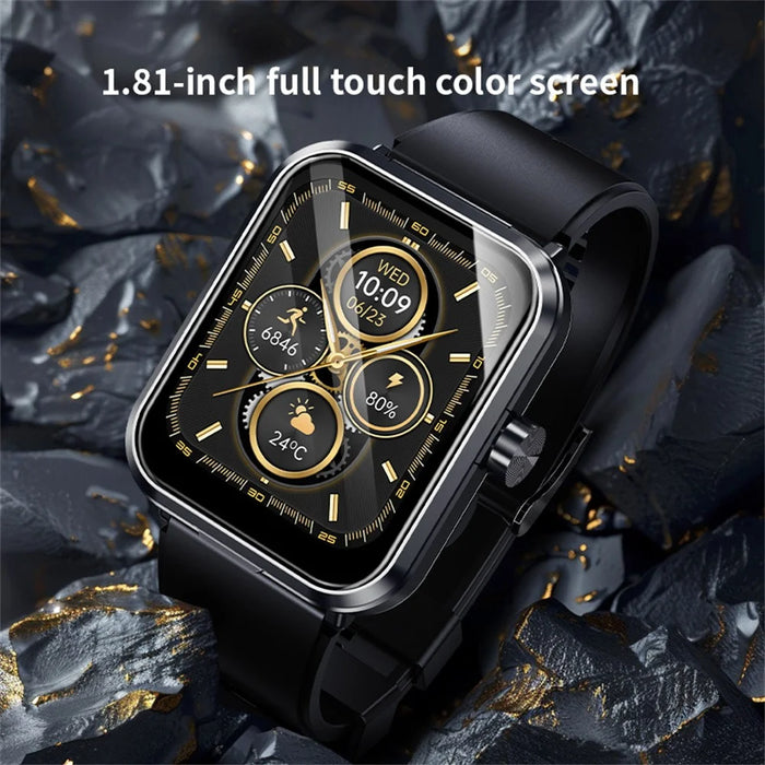 S6 2-in-1 Bluetooth-compatible TWS Earphone Health Monitoring Bluetooth-compatible Calling 1.85-inch Smart Watch - Black - 5
