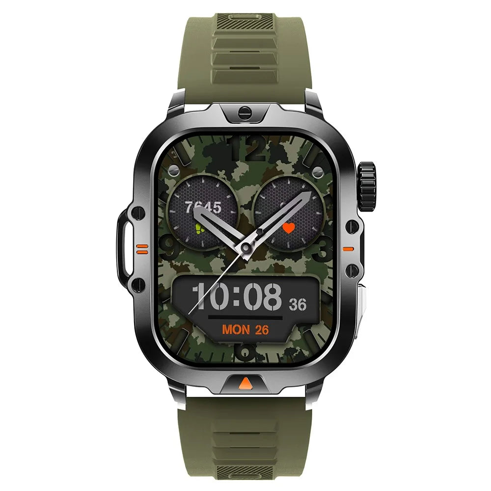 V17 Smart Watch Bluetooth-compatible Call Health Monitor Multi-Sport Tracker IP68 Waterproof Smartwatch, Silicone Strap - Green - 2