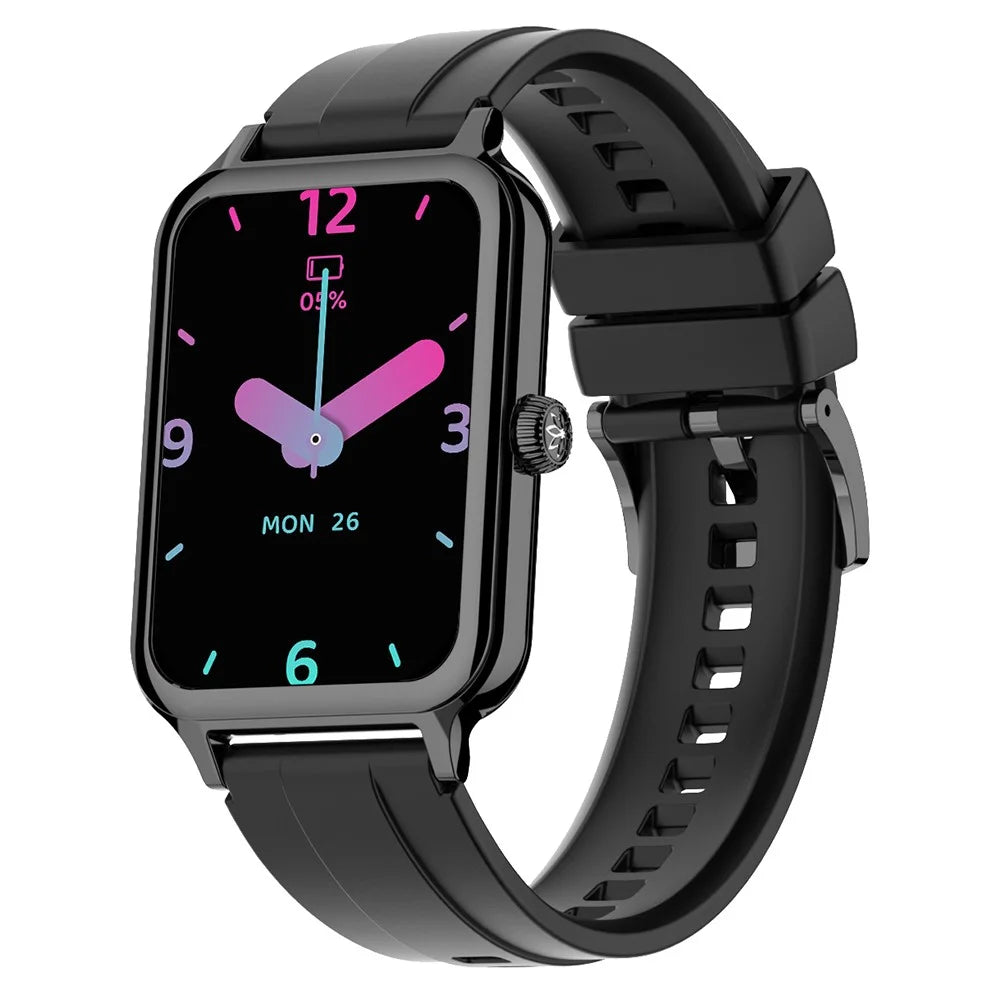 DTV1 1.74 inch AMOLED Display Smart Watch Bluetooth-compatible Call Fitness Tracker Smartwatch with Steel  /  Silicone Strap - Black - 3