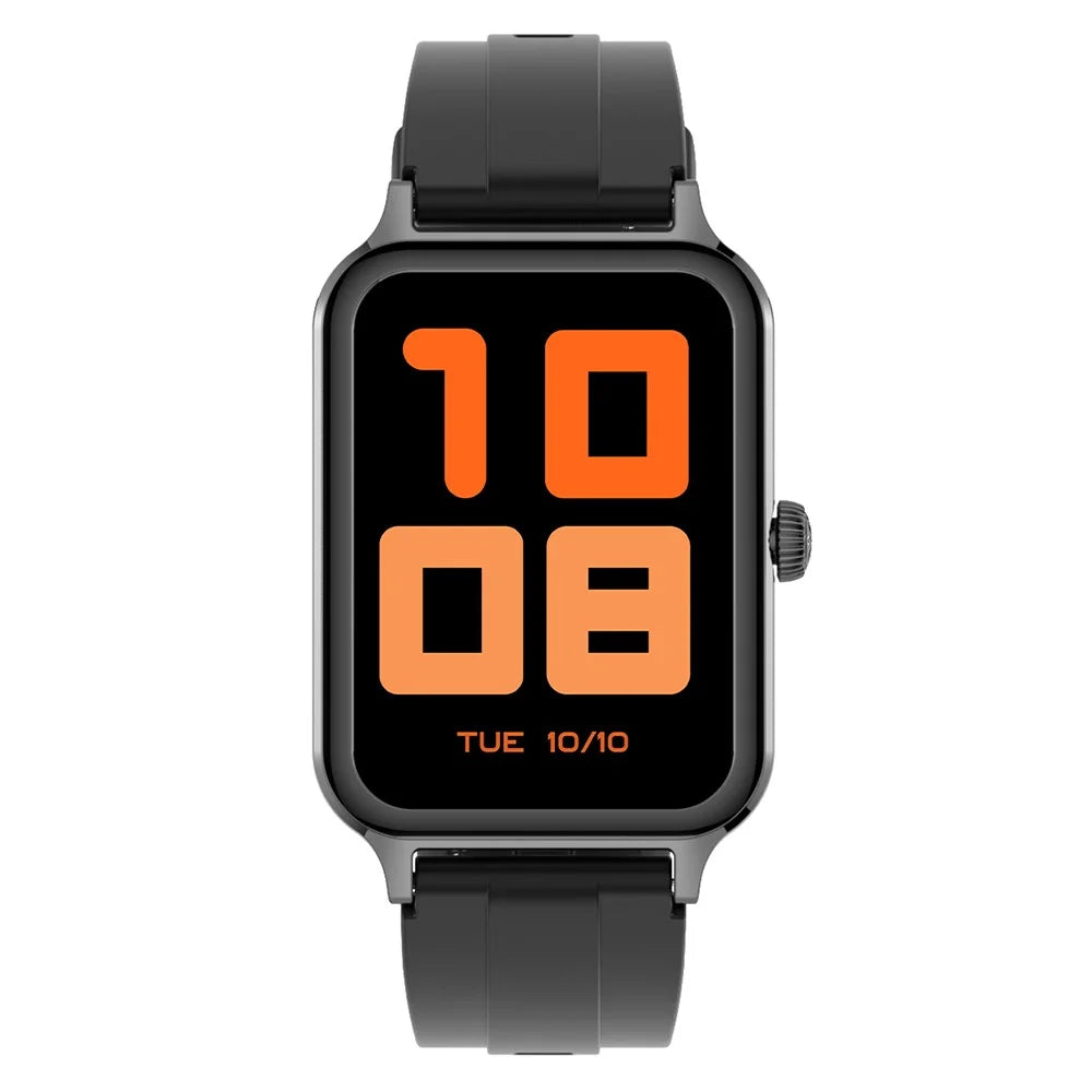 DTV1 1.74 inch AMOLED Display Smart Watch Bluetooth-compatible Call Fitness Tracker Smartwatch with Steel  /  Silicone Strap - Black - 5