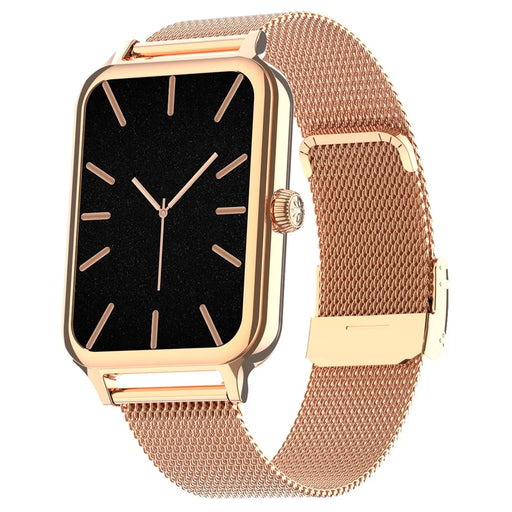 DTV1 1.74 inch AMOLED Display Smart Watch Bluetooth-compatible Call Fitness Tracker Smartwatch with Steel  /  Silicone Strap - Gold - 2