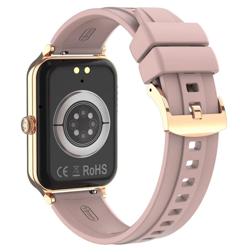 DTV1 1.74 inch AMOLED Display Smart Watch Bluetooth-compatible Call Fitness Tracker Smartwatch with Steel  /  Silicone Strap - Gold - 7
