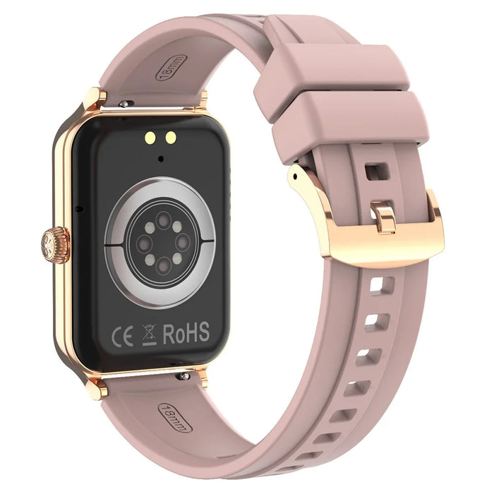 DTV1 1.74 inch AMOLED Display Smart Watch Bluetooth-compatible Call Fitness Tracker Smartwatch with Steel  /  Silicone Strap - Gold - 7