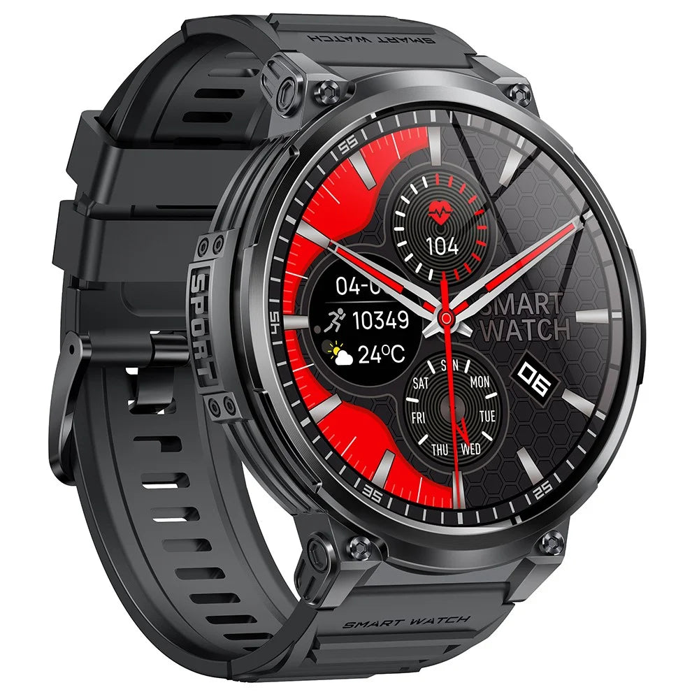 K66 1.85-inch IPS Screen Heart Rate Monitor Bluetooth-compatible Calling Sports Smart Watch with Flashlight - Black - 2