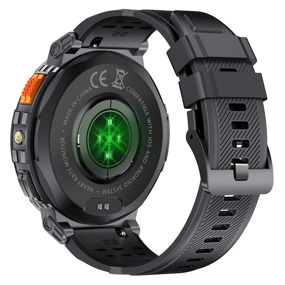 K66 1.85-inch IPS Screen Heart Rate Monitor Bluetooth-compatible Calling Sports Smart Watch with Flashlight - Black - 3