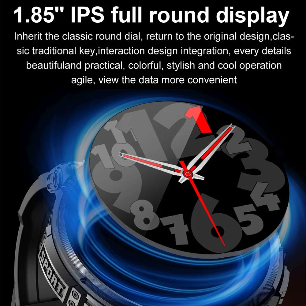 K66 1.85-inch IPS Screen Heart Rate Monitor Bluetooth-compatible Calling Sports Smart Watch with Flashlight - Black - 4