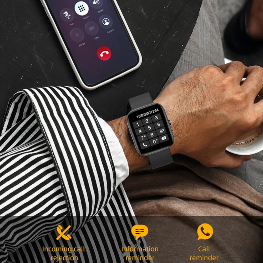 C08 1.91-inch Smart Watch Bluetooth-compatible Calling Health Monitoring Music Control Sport Watch - Black - 6