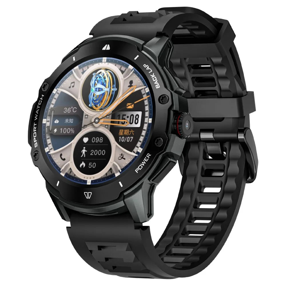 G15 PRO 1.43-inch AMOLED Screen 2+32G Smart Watch 4G SIM Card Android 8.1 Smart Sport Watch, for Europe Asia Africa - Black - 1