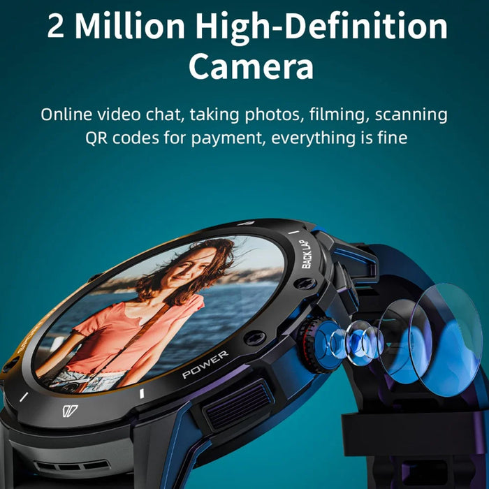 G15 PRO 1.43-inch AMOLED Screen 2+32G Smart Watch 4G SIM Card Android 8.1 Smart Sport Watch, for Europe Asia Africa - Black - 5