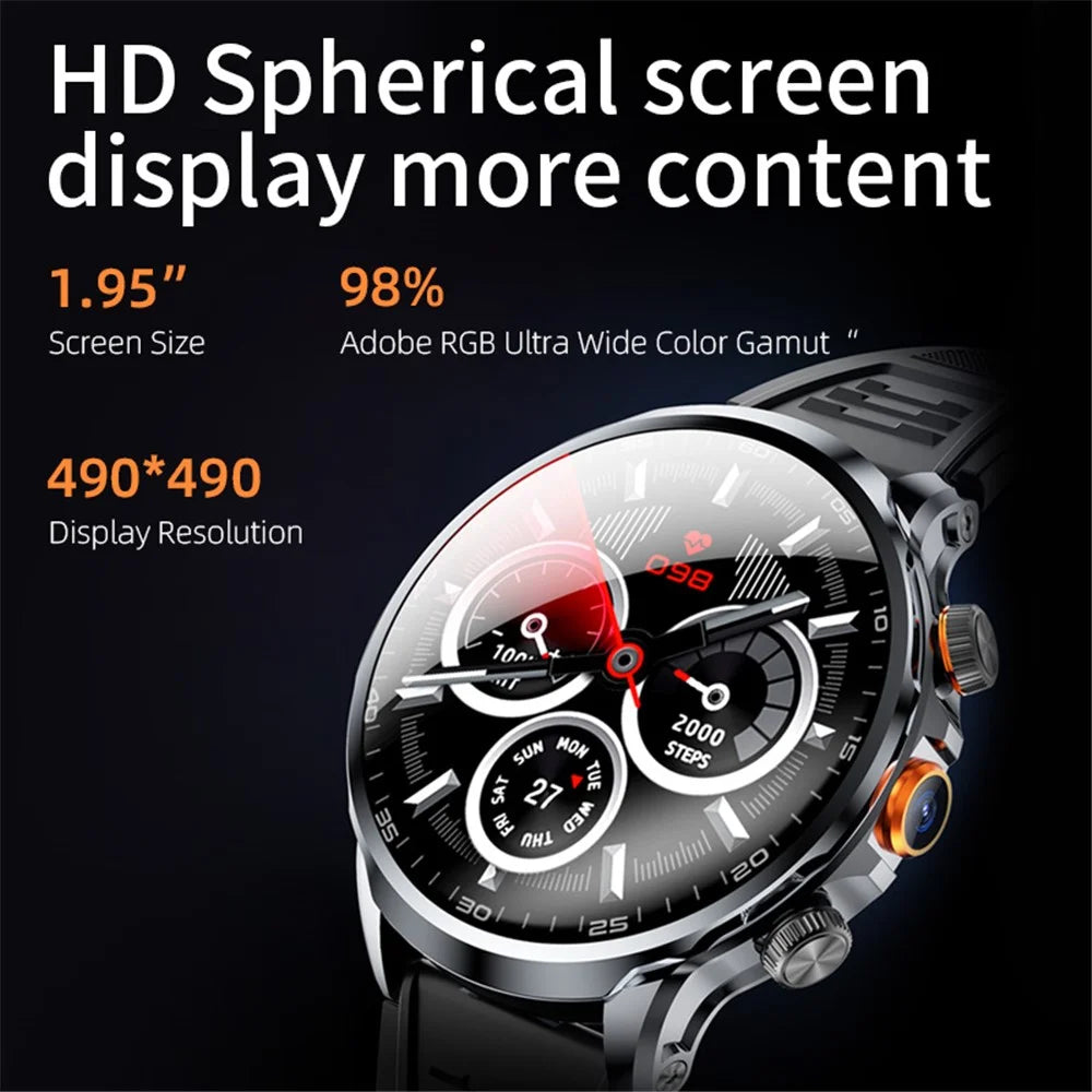 H18 3+32G 1.95" Large Screen Smart Watch 4G Network SIM Card Android 8.1 Health Monitoring Smart Watch - Black - 5