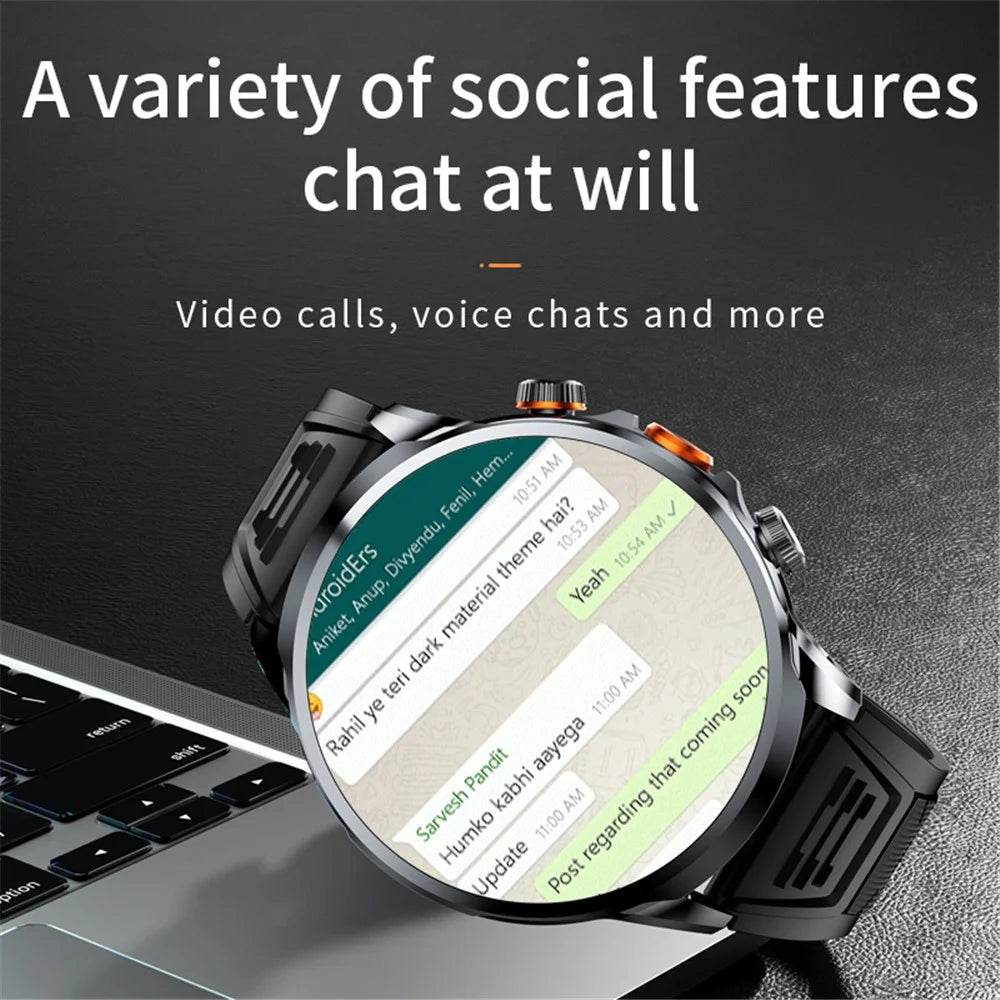H18 3+32G 1.95" Large Screen Smart Watch 4G Network SIM Card Android 8.1 Health Monitoring Smart Watch - Black - 7