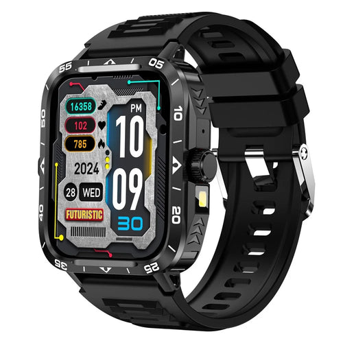 ZW59 Bluetooth-compatible Calling Smart Watch Blood Pressure Sleep Health Monitoring Sports Watch with Flashlight - Black - 1