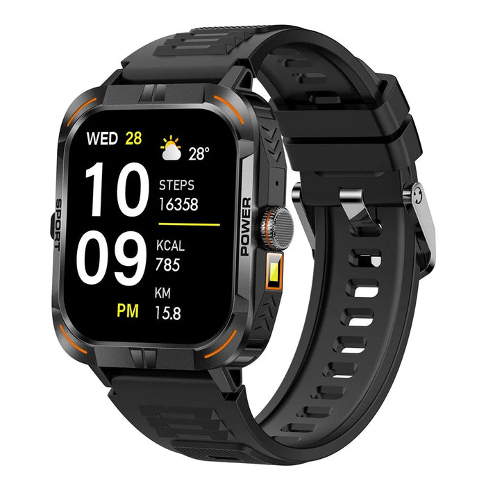 ZW69 AMOLED Screen Smart Watch Dafit App Health Monitor Waterproof Sports Watch with Flashlight - Black - 1