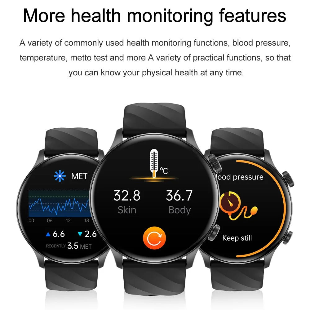 ZW63 Bluetooth-compatible Call Smart Watch Heart Rate Sleep Body Temperature Monitoring Sports Watch - Black - 7