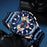 CURREN M8363 Multi-function Waterproof Men Quartz Watch Stainless Steel Strap Bussiness Style Men Wristwatch - Blue/Gold - 4