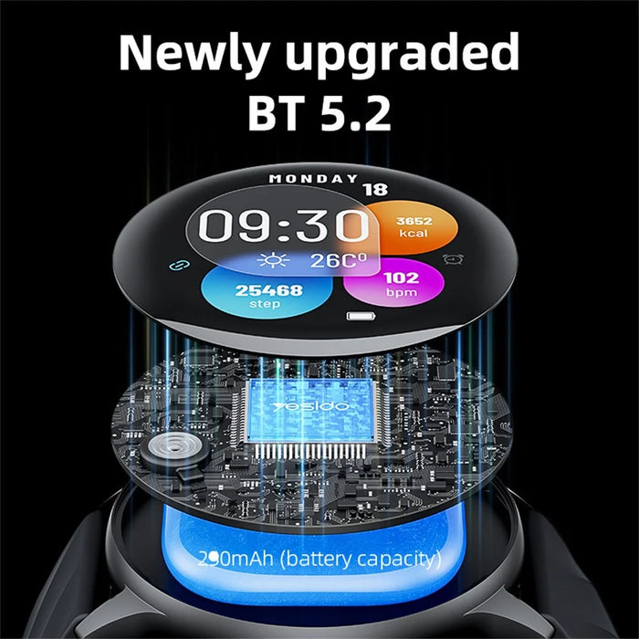 YESIDO IO29 1.39-inch Round Screen Bluetooth-compatible Call Smart Watch Health Monitor Sports Tracker - 7