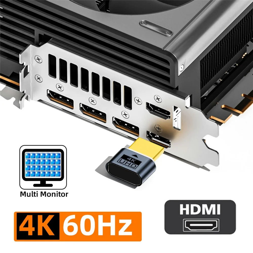 HD-034-BK Virtual Display Adapter 4K HD 1.4 DDC EDID Dummy Plug Headless Ghost Display Emulator - 3