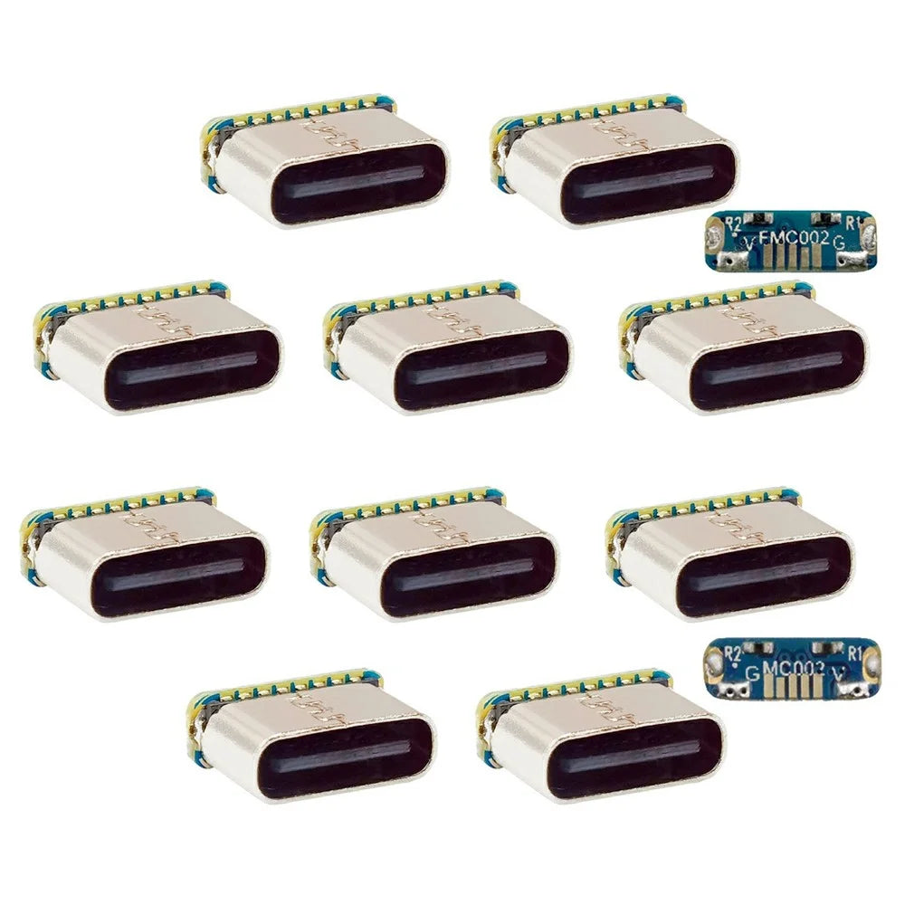 CN-032 10Pcs / Set DIY Solder Type-C Female Socket Connector Replace for Micro-USB 5Pin Female - 1