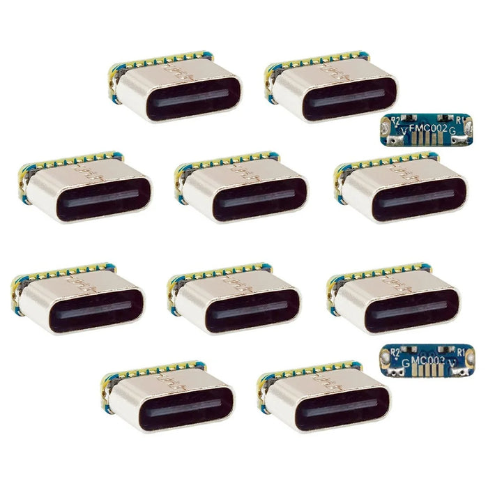 CN-032 10Pcs / Set DIY Solder Type-C Female Socket Connector Replace for Micro-USB 5Pin Female - 1