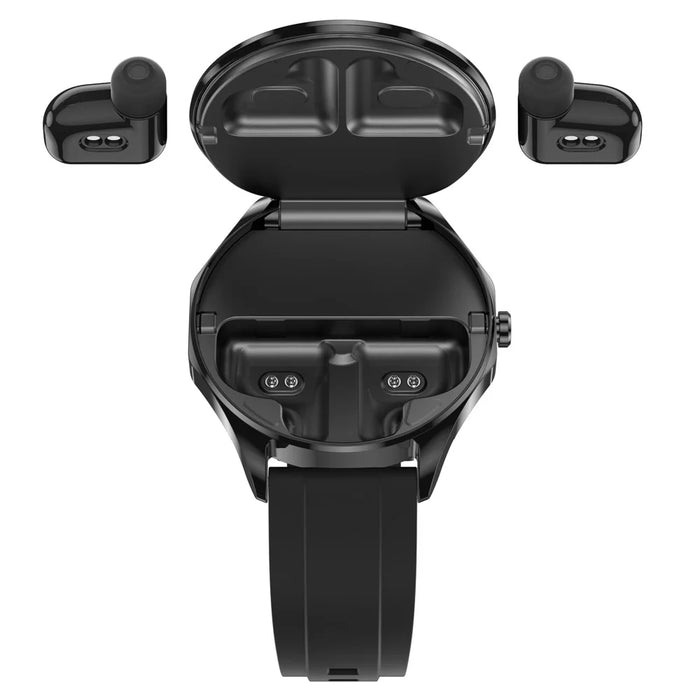 X20 2-in-1 Bluetooth-compatible TWS Earphone Health Monitoring 1.43-inch AMOLED Screen Smart Watch - Black - 5
