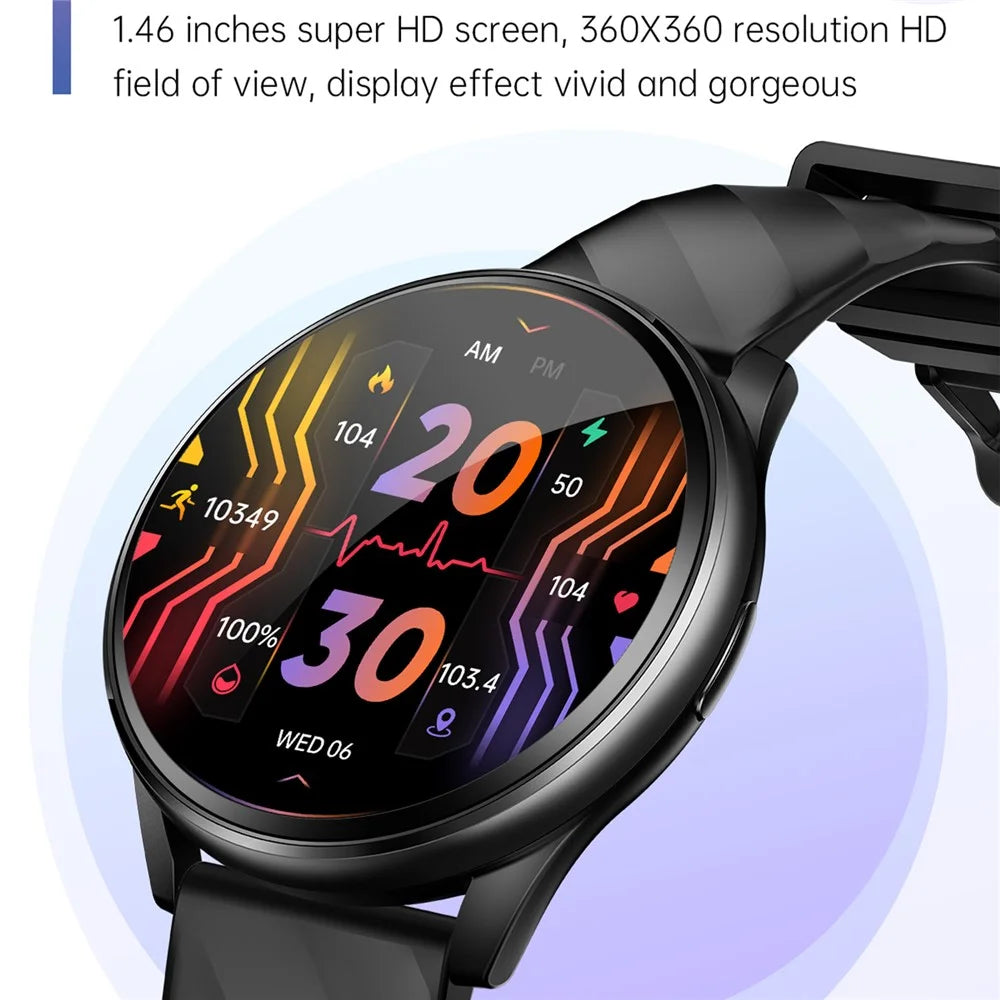 KT77 Bluetooth-compatible Call Smart Watch 1.46-inch Screen Heart Rate Sleep Monitoring Sports Watch - Black - 5