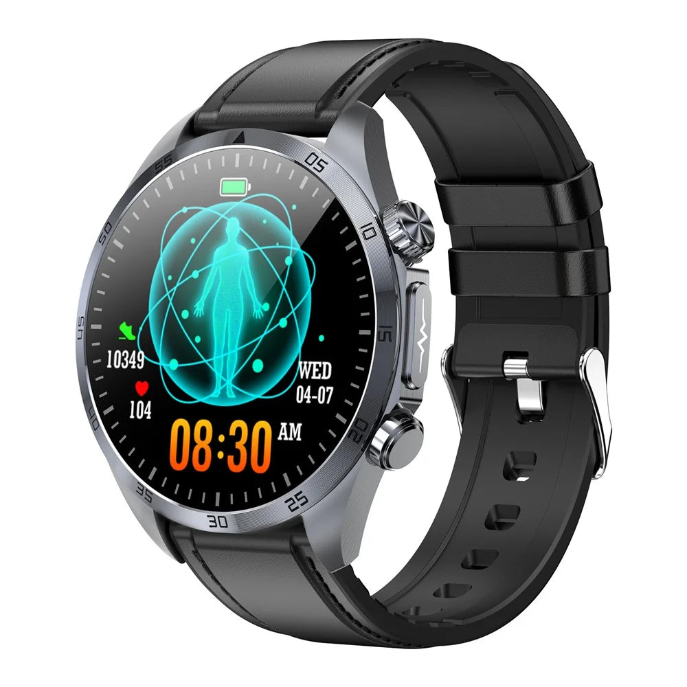 TK29 Leather Strap AMOLED Screen Smart Watch Sleep Health Monitoring Sports Watch - Black - 3