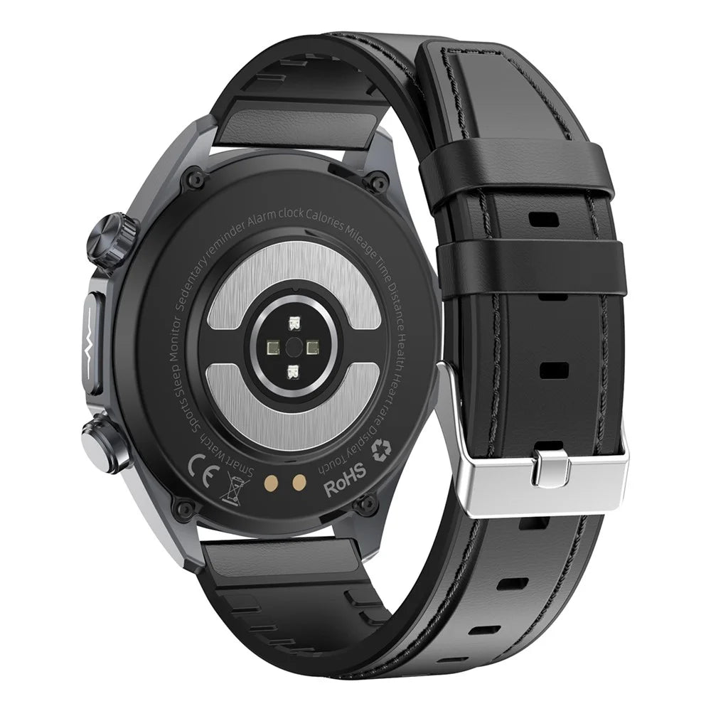 TK29 Leather Strap AMOLED Screen Smart Watch Sleep Health Monitoring Sports Watch - Black - 4