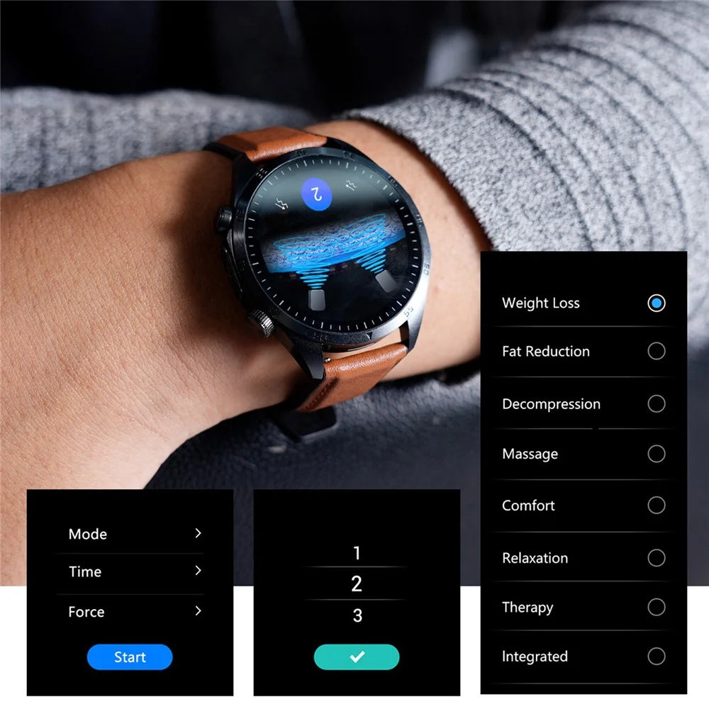 TK29 Leather Strap AMOLED Screen Smart Watch Sleep Health Monitoring Sports Watch - Black - 6